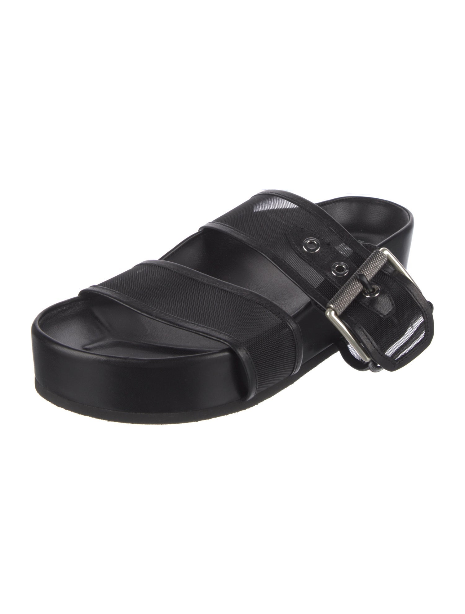 Rag & Bone Leather Mesh Accents Slides
