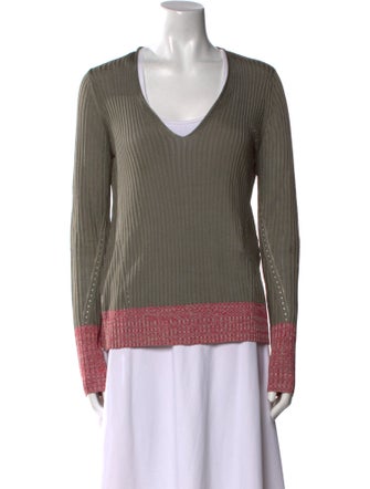 Rag & Bone Colorblock Pattern V-Neck Sweater