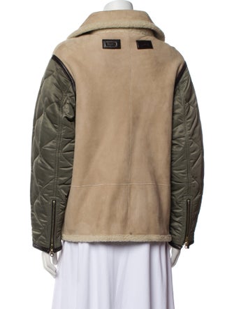 Rag & Bone Shearling Colorblock Pattern Fur Coat