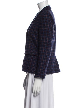 Rag & Bone Virgin Wool Plaid Print Blazer