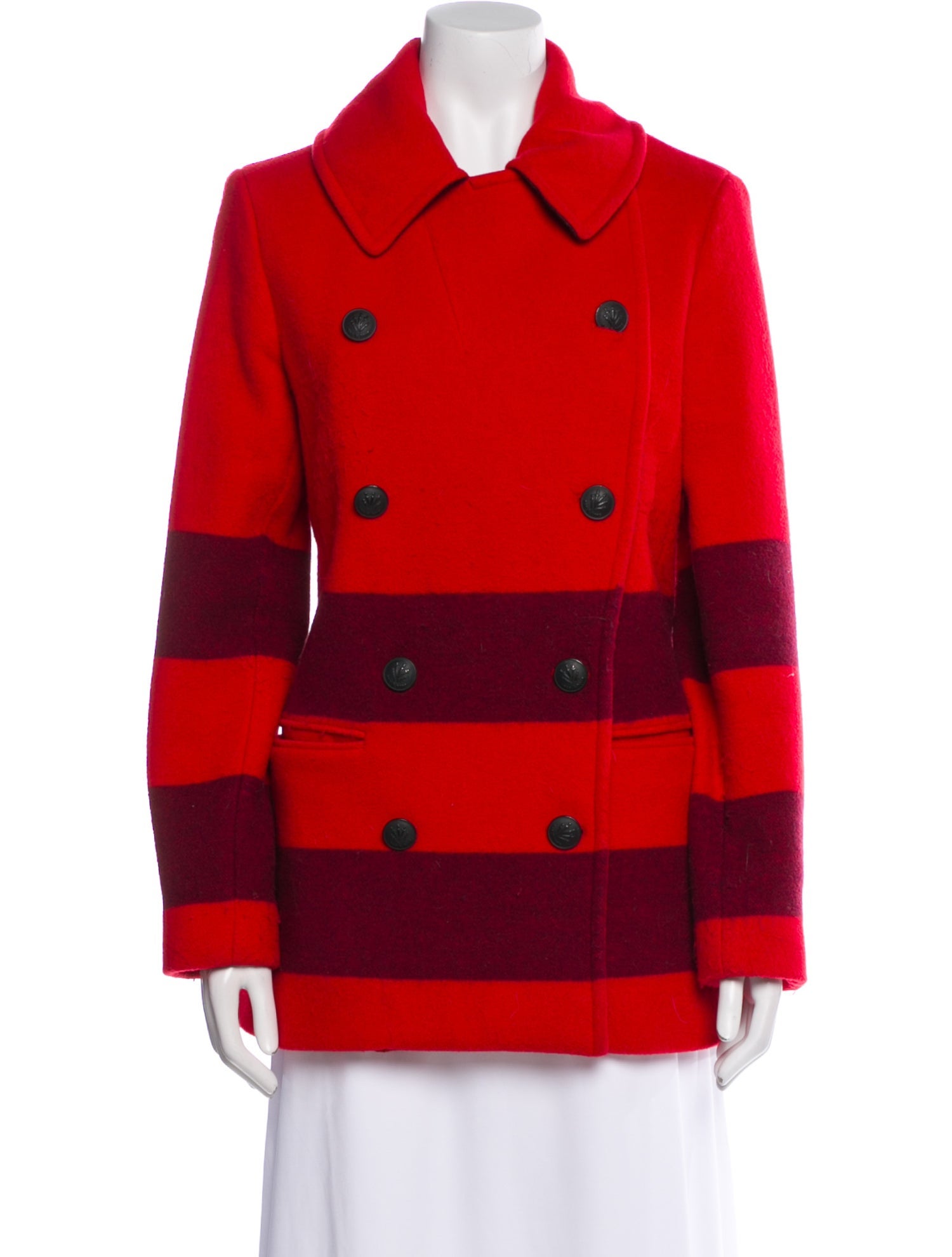 Rag & Bone Wool Striped Peacoat