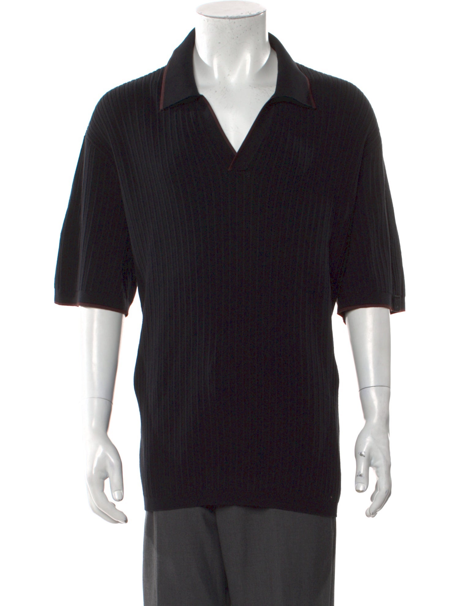 Rag & Bone Crew Neck Three-Quarter Sleeve Polo Sweater