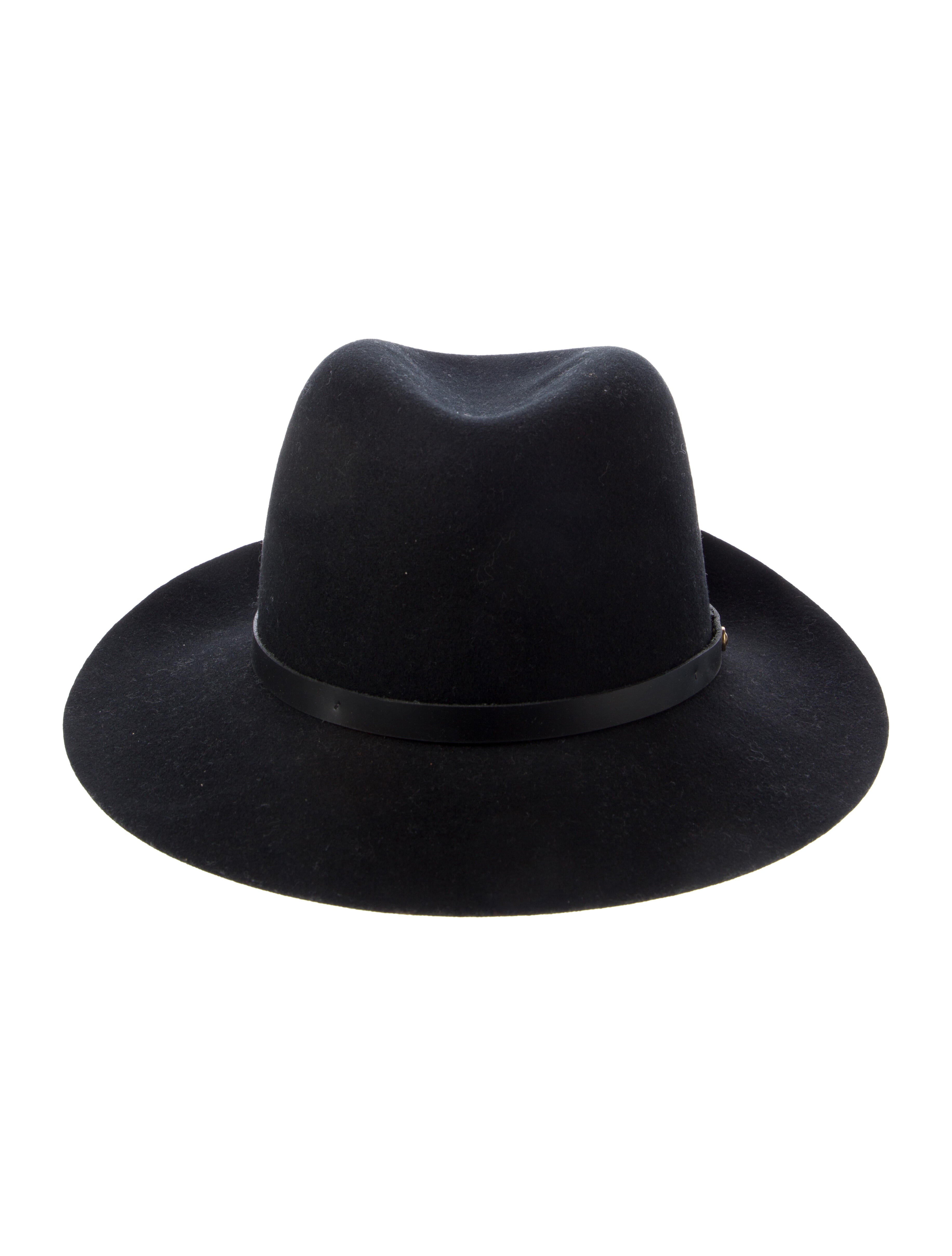 Rag & Bone Faux Leather Trim Fedora Hat