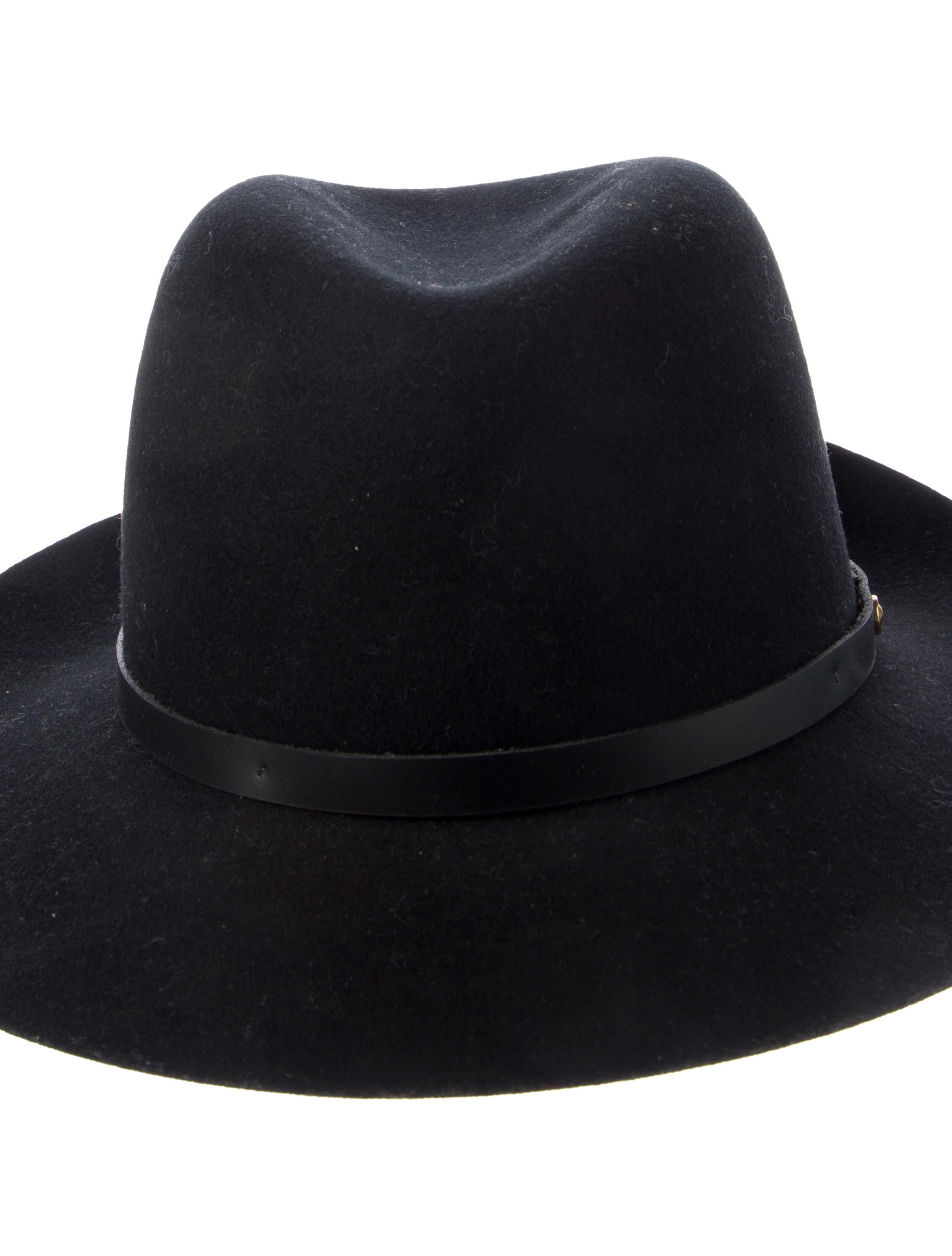 Rag & Bone Faux Leather Trim Fedora Hat