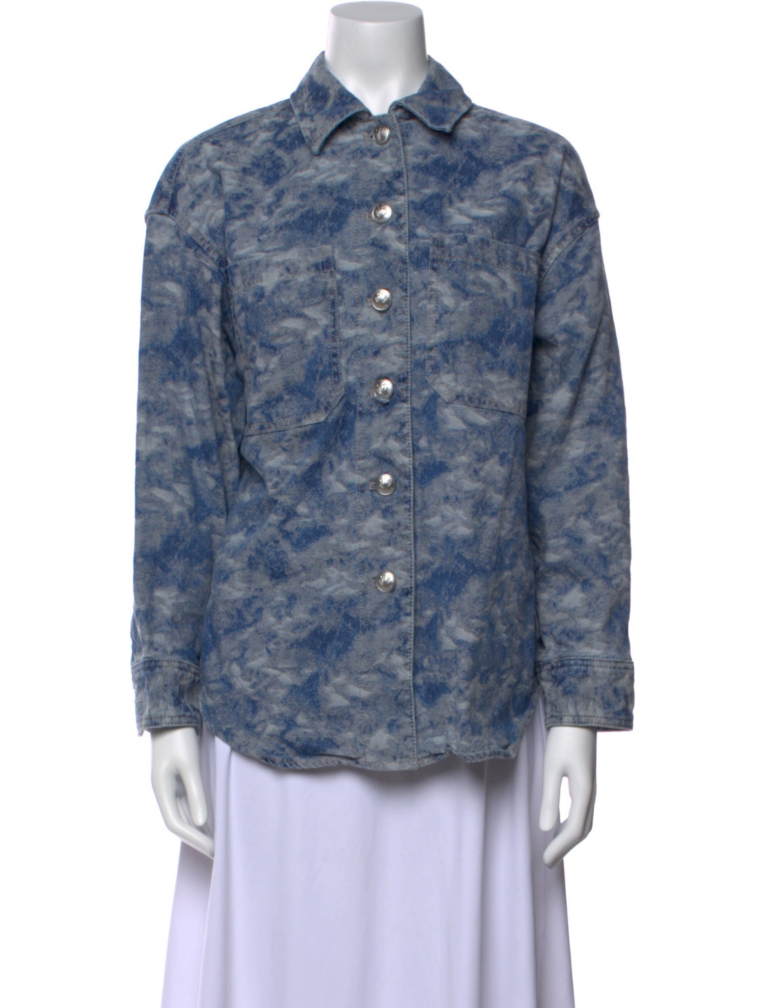 Rag & Bone Printed Long Sleeve Button-Up Top