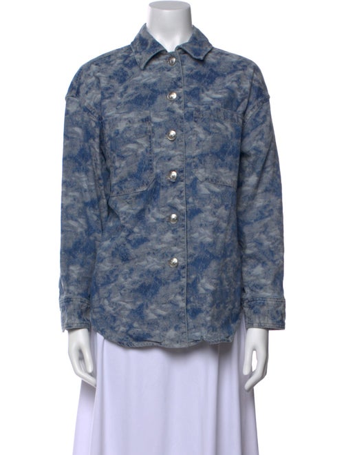 Rag & Bone Printed Long Sleeve Button-Up Top