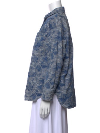 Rag & Bone Printed Long Sleeve Button-Up Top