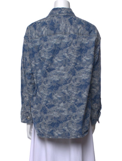 Rag & Bone Printed Long Sleeve Button-Up Top
