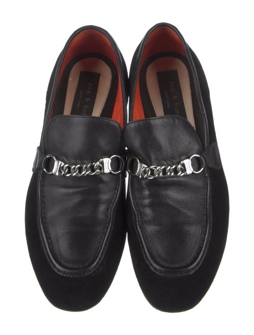 Rag & Bone Suede Chain-Link Accents Loafers