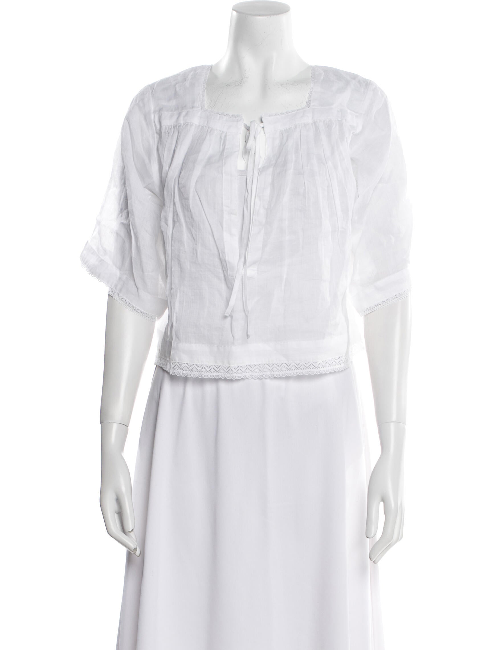 Rag & Bone Square Neckline Three-Quarter Sleeve Crop Top w/ Tags