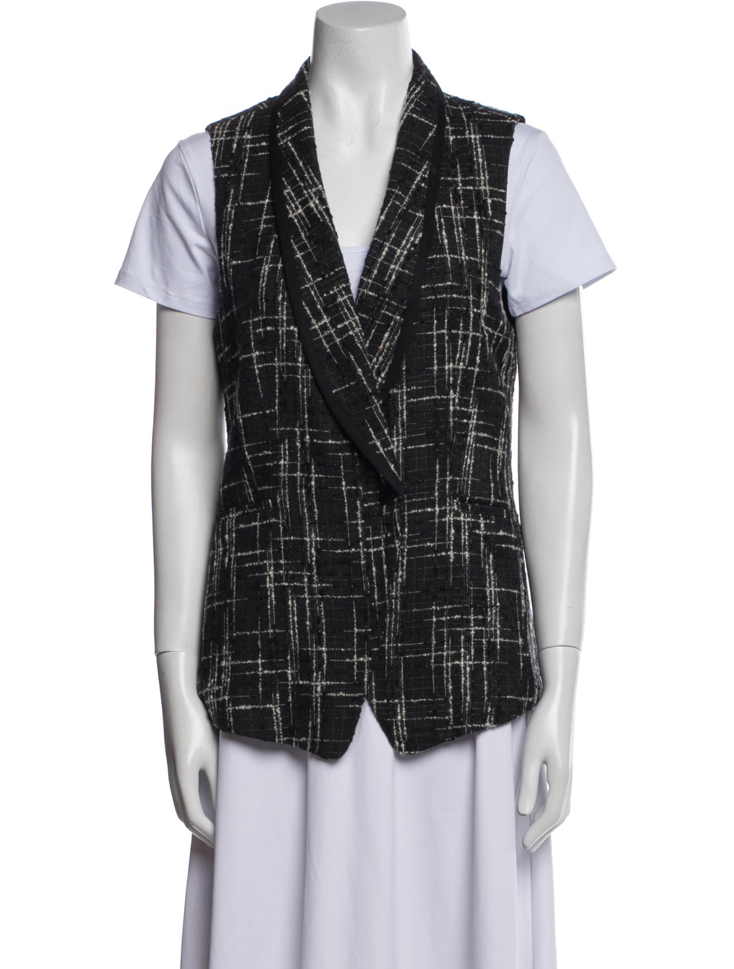 Rag & Bone Wool Plaid Print Vest