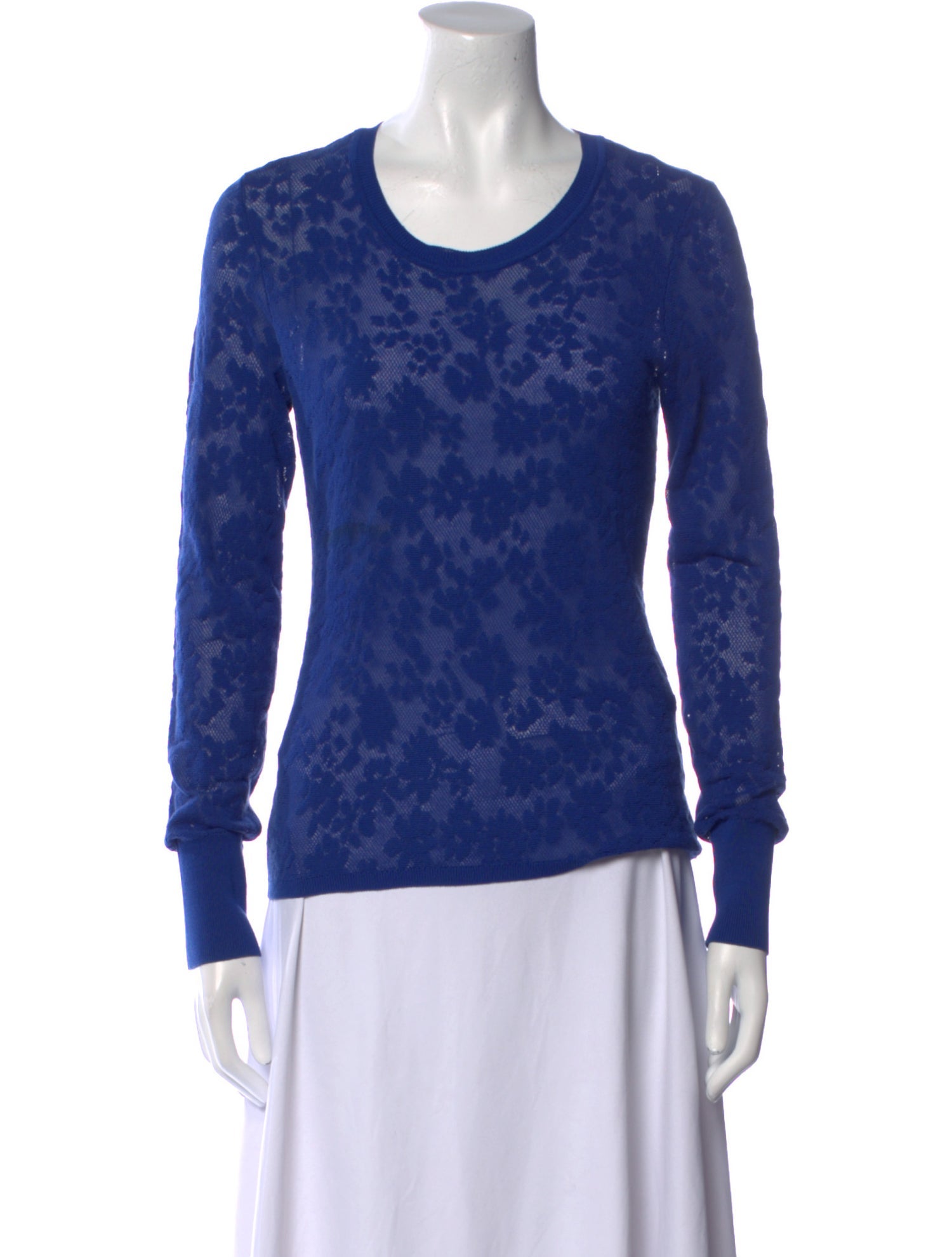 Rag & Bone Lace Pattern Scoop Neck Sweater