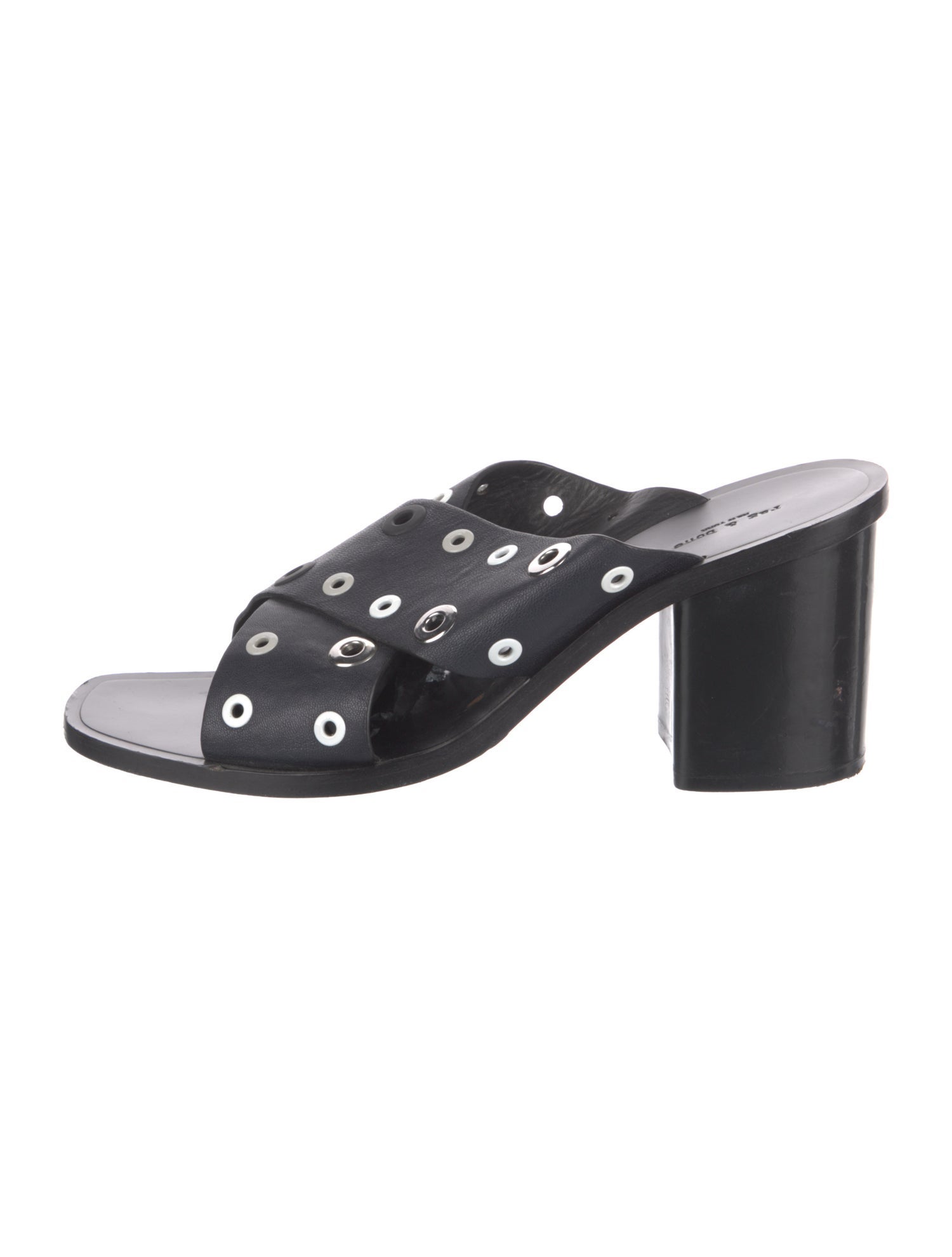 Rag & Bone Leather Studded Accents Slides