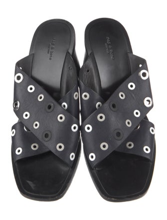 Rag & Bone Leather Studded Accents Slides