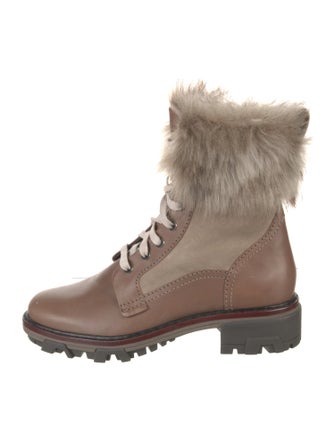 Rag & Bone Leather Fur Trim Combat Boots