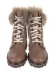 Rag & Bone Leather Fur Trim Combat Boots