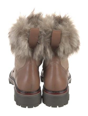 Rag & Bone Leather Fur Trim Combat Boots