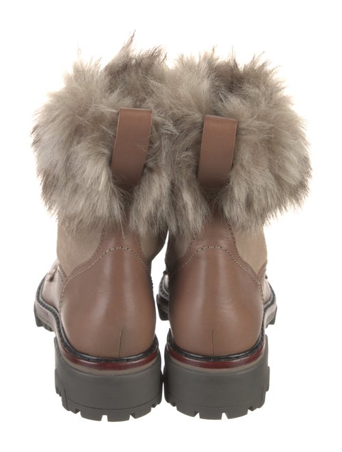 Rag & Bone Leather Fur Trim Combat Boots