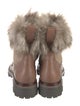 Rag & Bone Leather Fur Trim Combat Boots