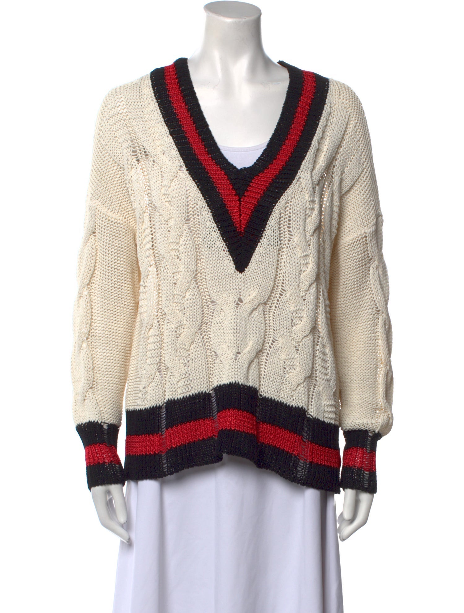 Rag & Bone Striped V-Neck Sweater