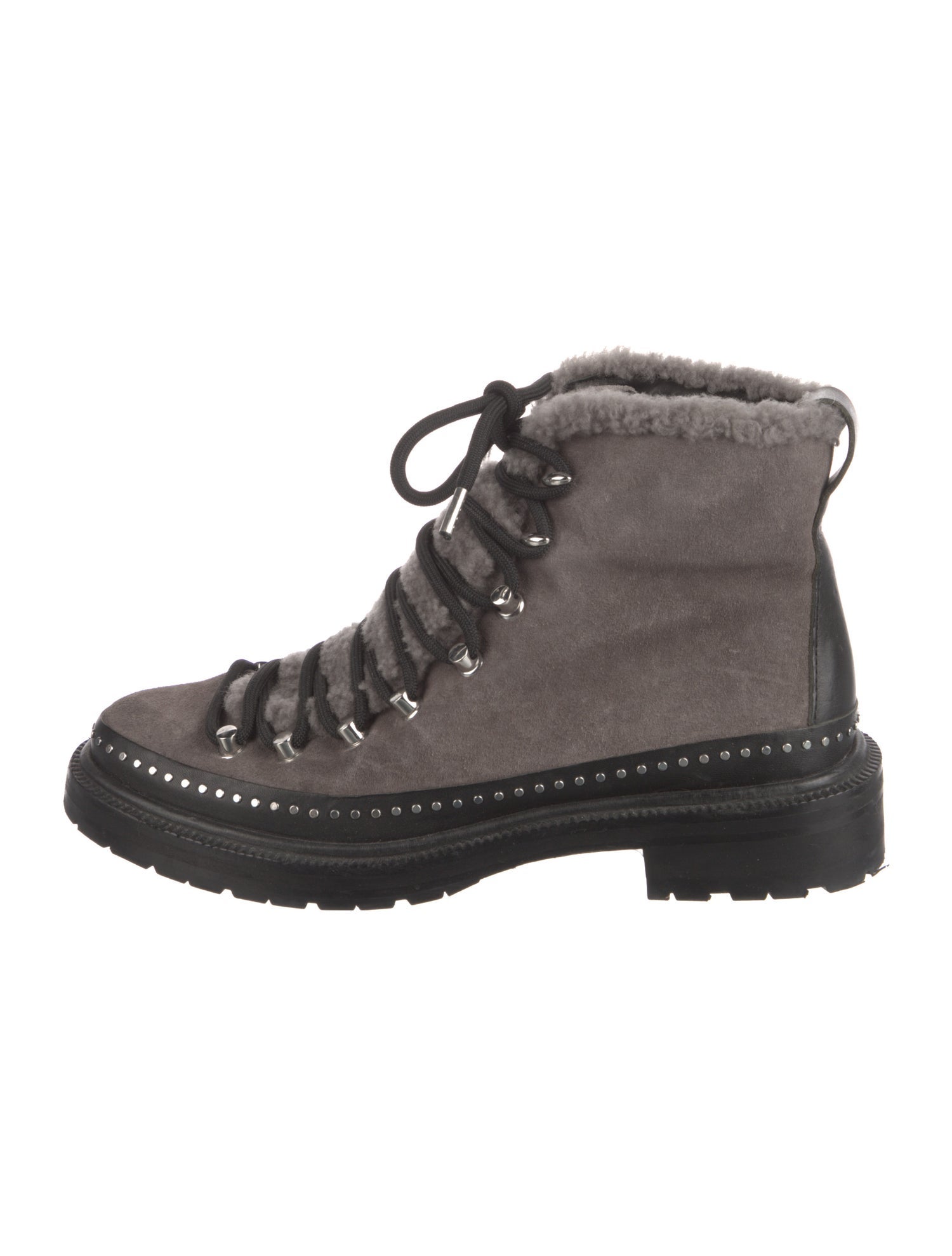 Rag & Bone Suede Colorblock Pattern Combat Boots