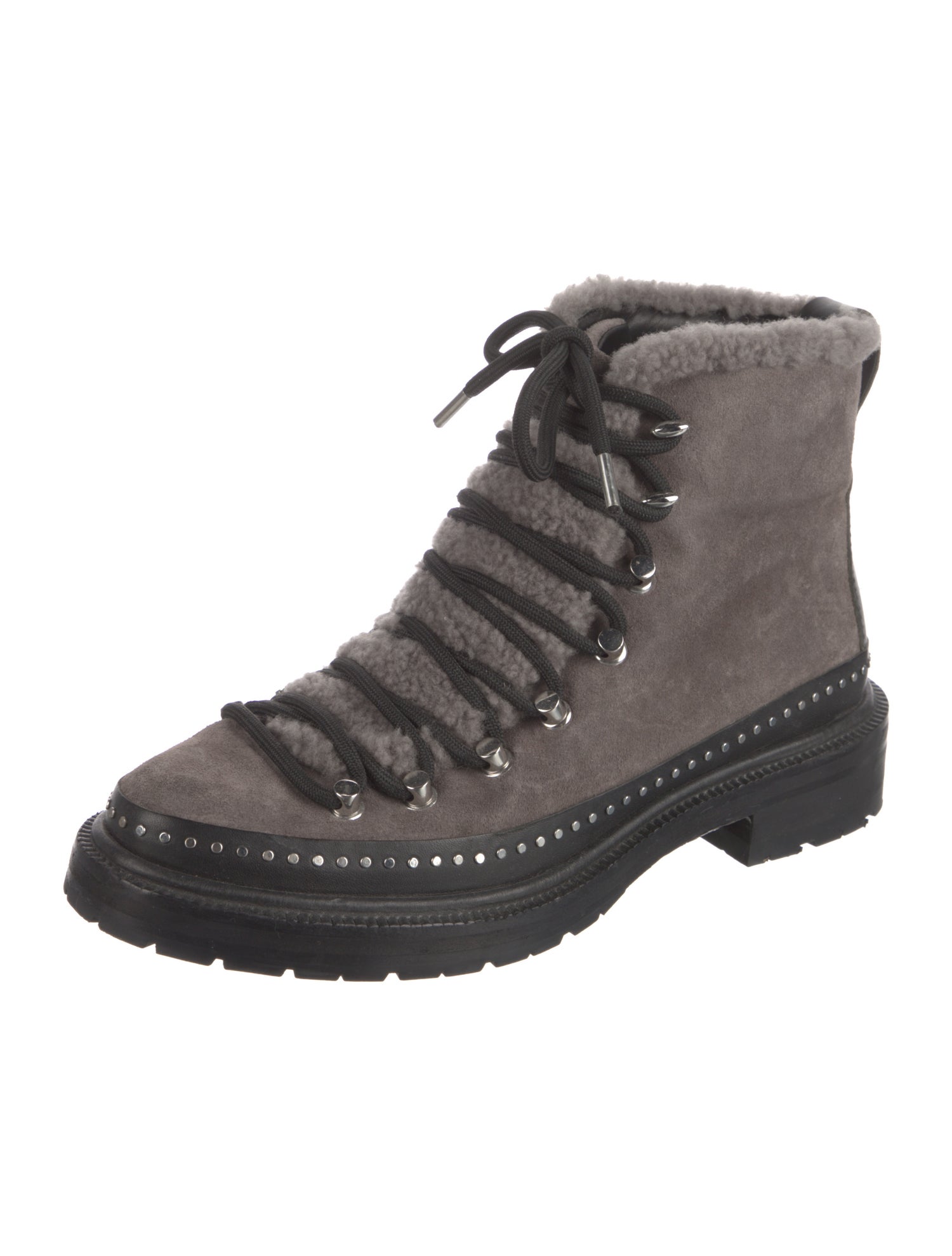 Rag & Bone Suede Colorblock Pattern Combat Boots