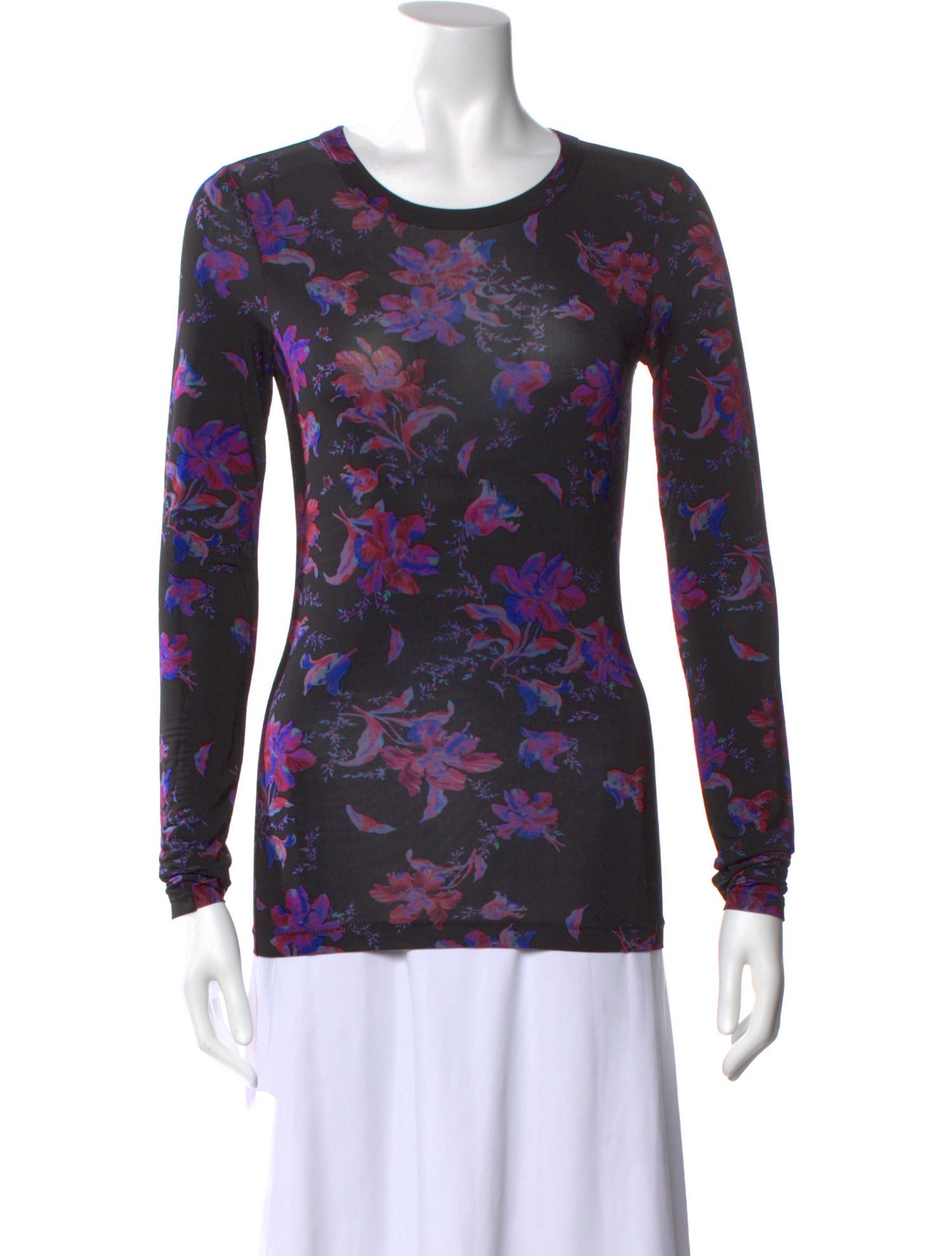 Rag & Bone Floral Print Scoop Neck Sweatshirt