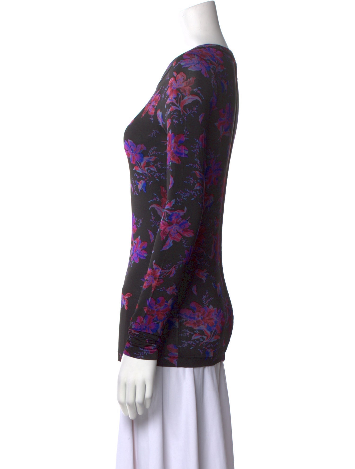 Rag & Bone Floral Print Scoop Neck Sweatshirt