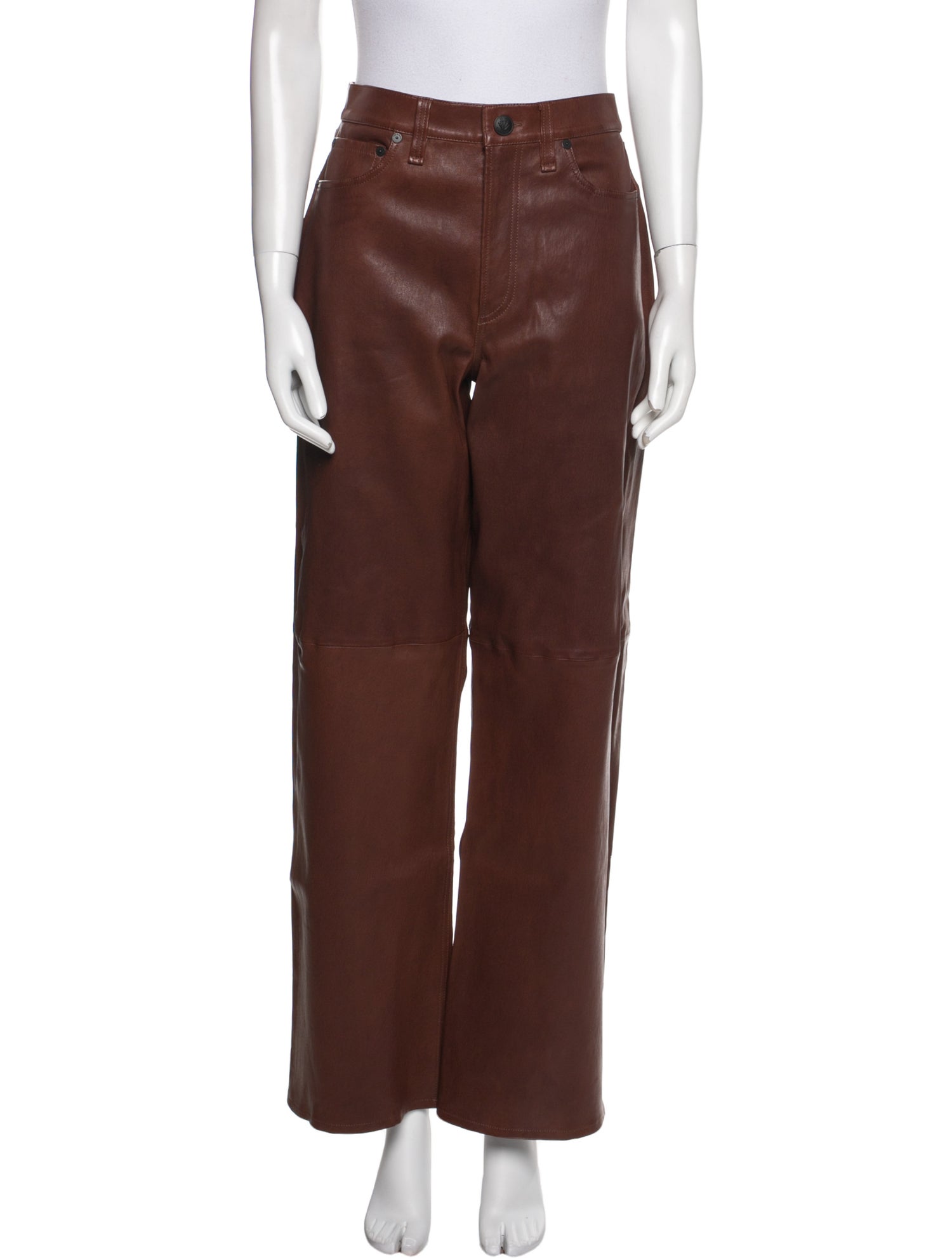 Rag & Bone Leather Wide Leg Pants