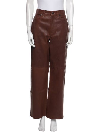 Rag & Bone Leather Wide Leg Pants