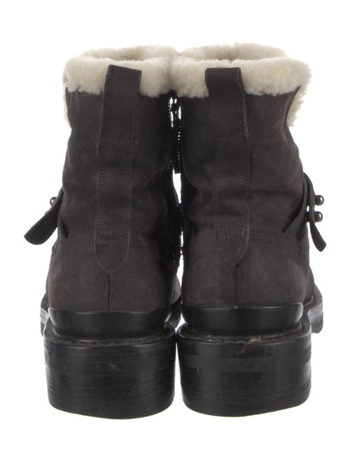 Rag & Bone Suede Fur Trim Moto Boots