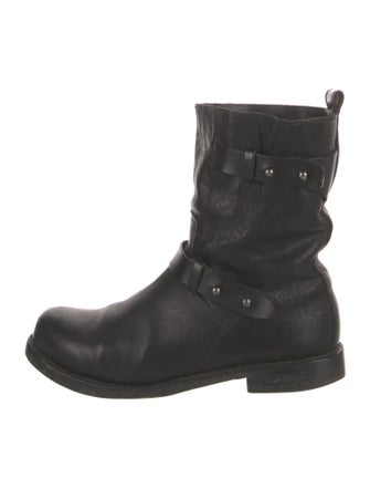 Rag & Bone Leather Leather Trim Embellishment Moto Boots