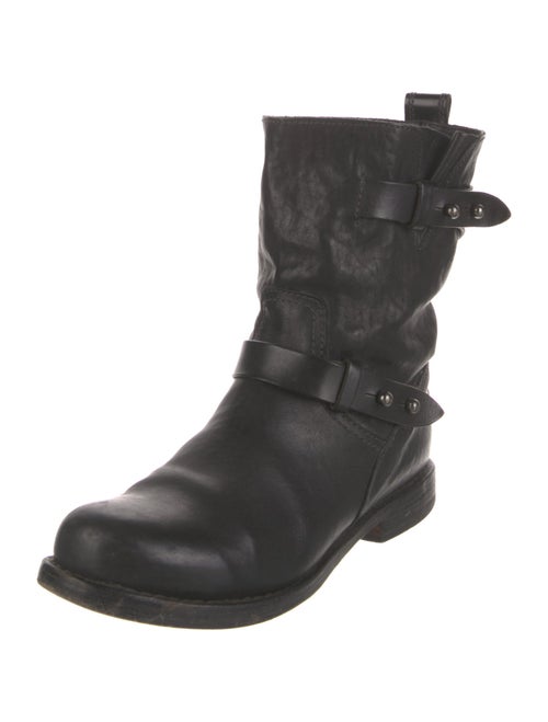 Rag & Bone Leather Leather Trim Embellishment Moto Boots