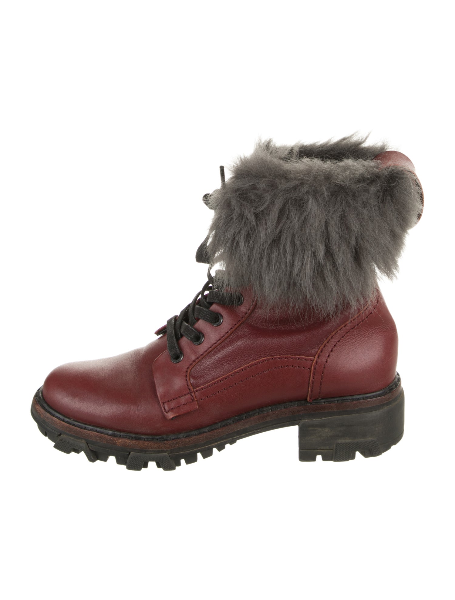 Rag & Bone Leather Colorblock Pattern Lace-Up Boots