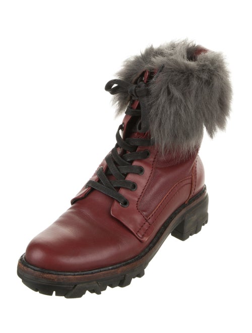 Rag & Bone Leather Colorblock Pattern Lace-Up Boots