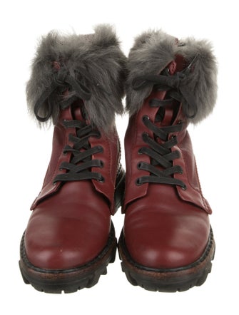 Rag & Bone Leather Colorblock Pattern Lace-Up Boots