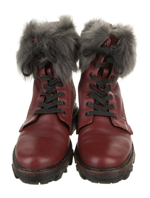 Rag & Bone Leather Colorblock Pattern Lace-Up Boots