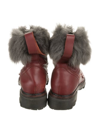 Rag & Bone Leather Colorblock Pattern Lace-Up Boots