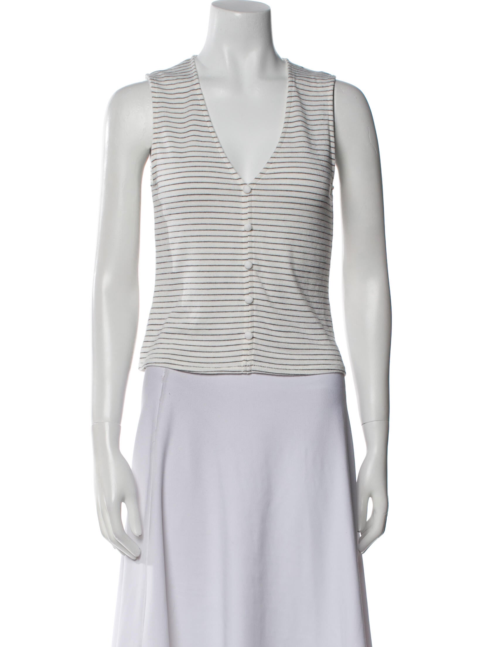 Rag & Bone Striped V-Neck Crop Top