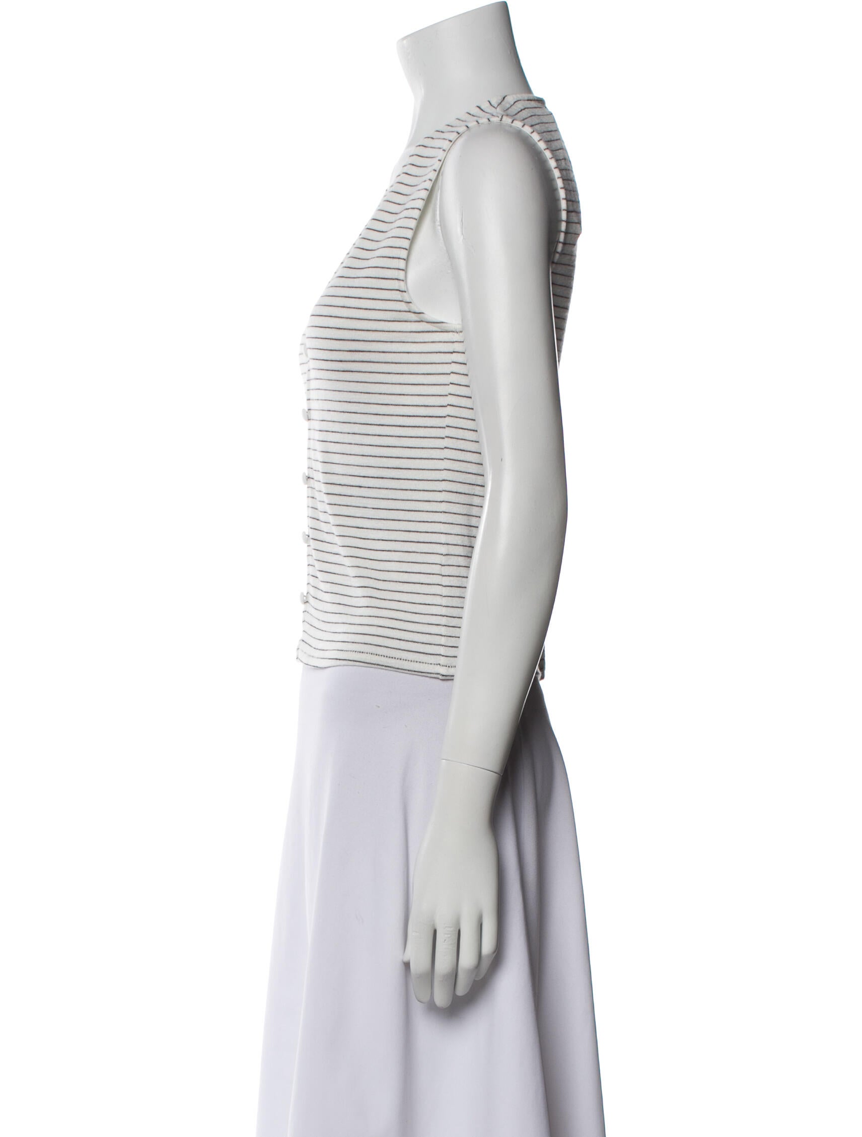 Rag & Bone Striped V-Neck Crop Top