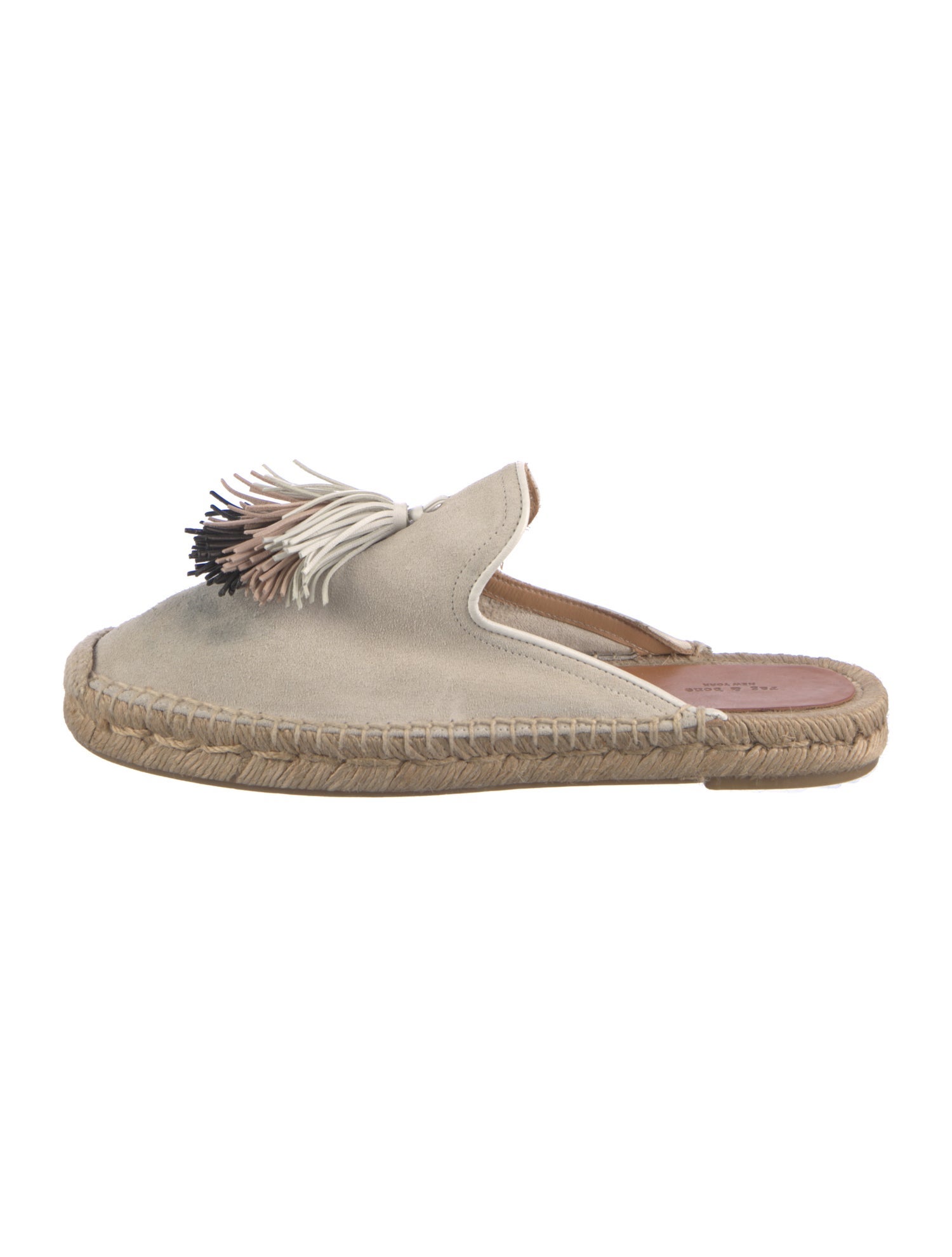 Rag & Bone Suede Tassel Accents Mules