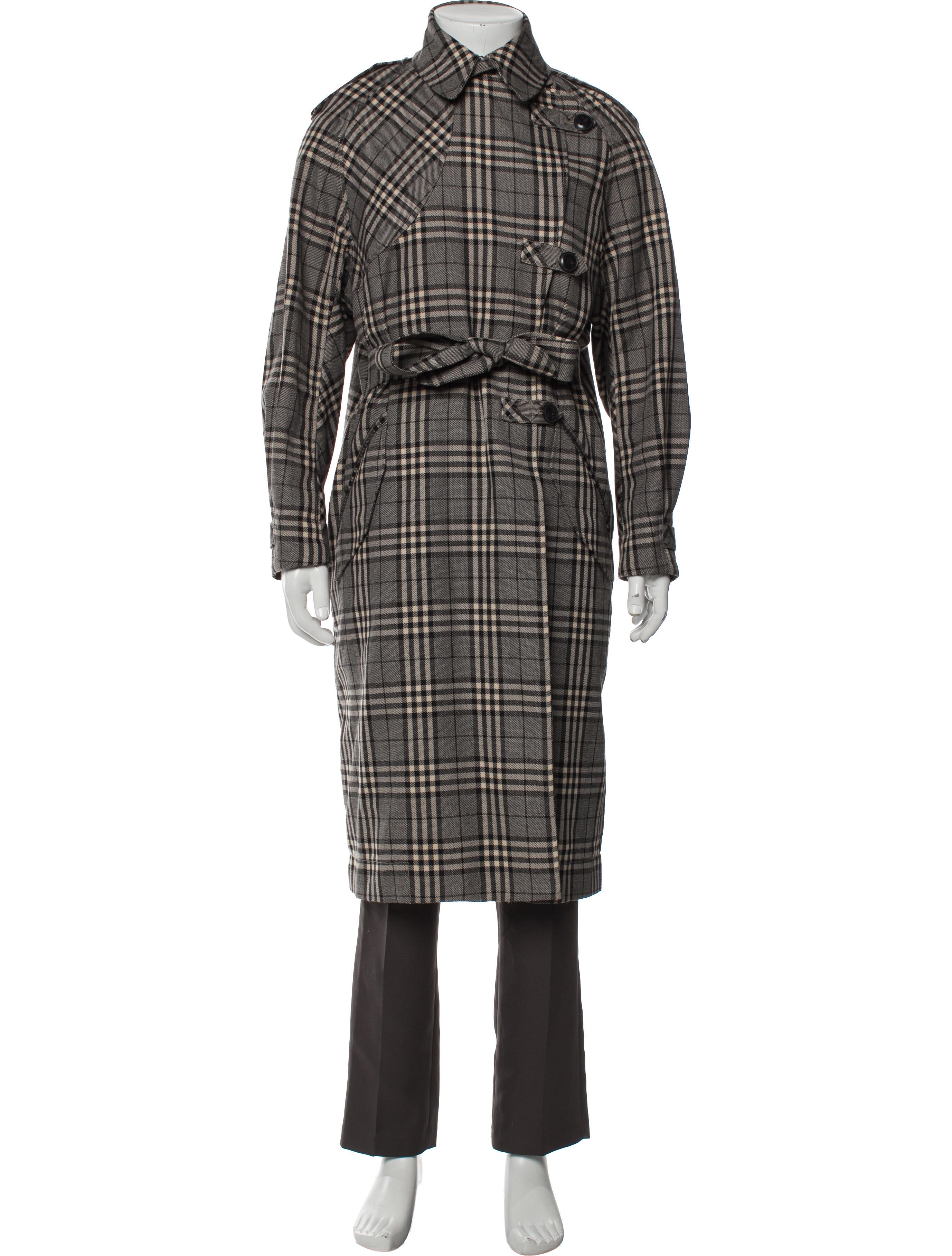 Rag & Bone Plaid Print Trench Coat
