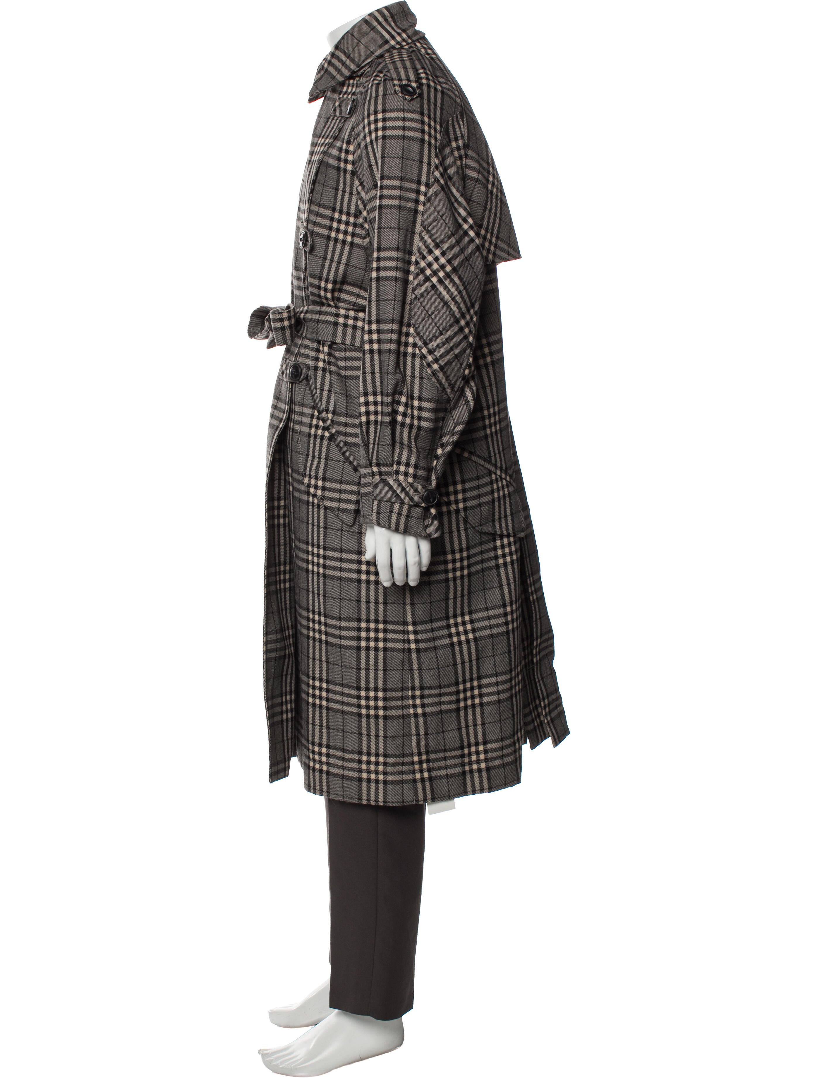 Rag & Bone Plaid Print Trench Coat