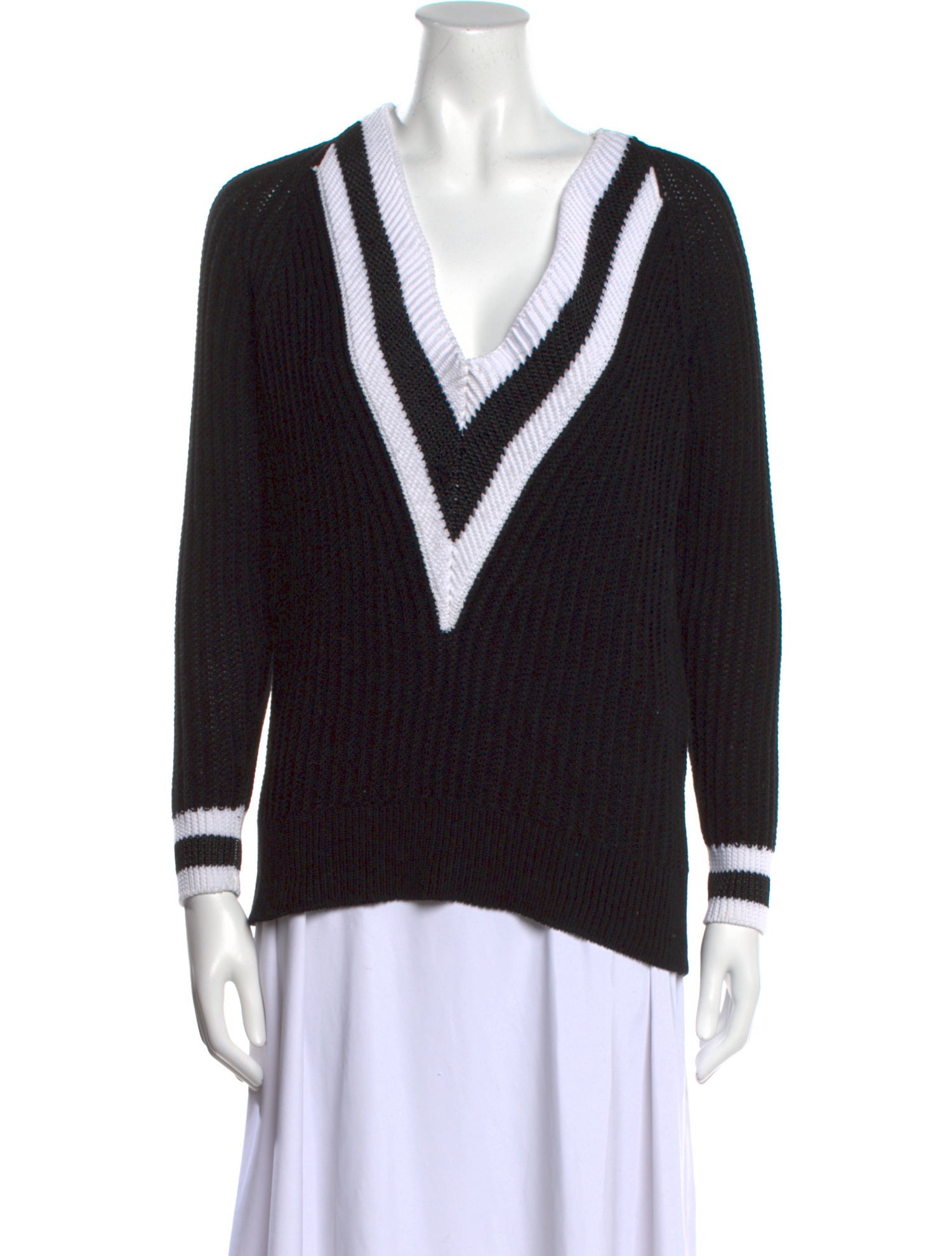 Rag & Bone Colorblock Pattern V-Neck Sweater