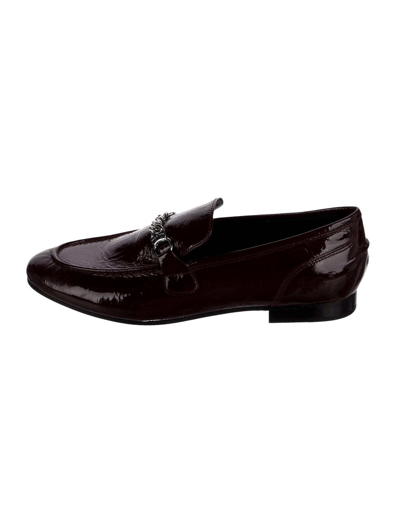 Rag & Bone Patent Leather Chain-Link Accents Loafers