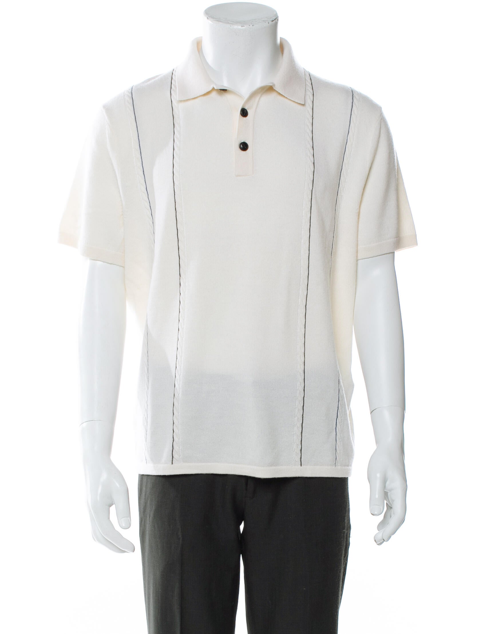 Rag & Bone Merino Wool Striped Polo Sweater