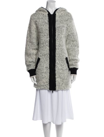 Rag & Bone Wool Colorblock Pattern Faux Fur Coat