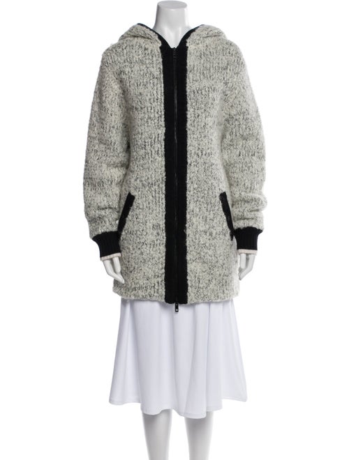 Rag & Bone Wool Colorblock Pattern Faux Fur Coat