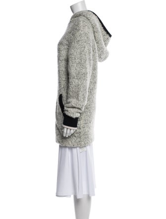Rag & Bone Wool Colorblock Pattern Faux Fur Coat