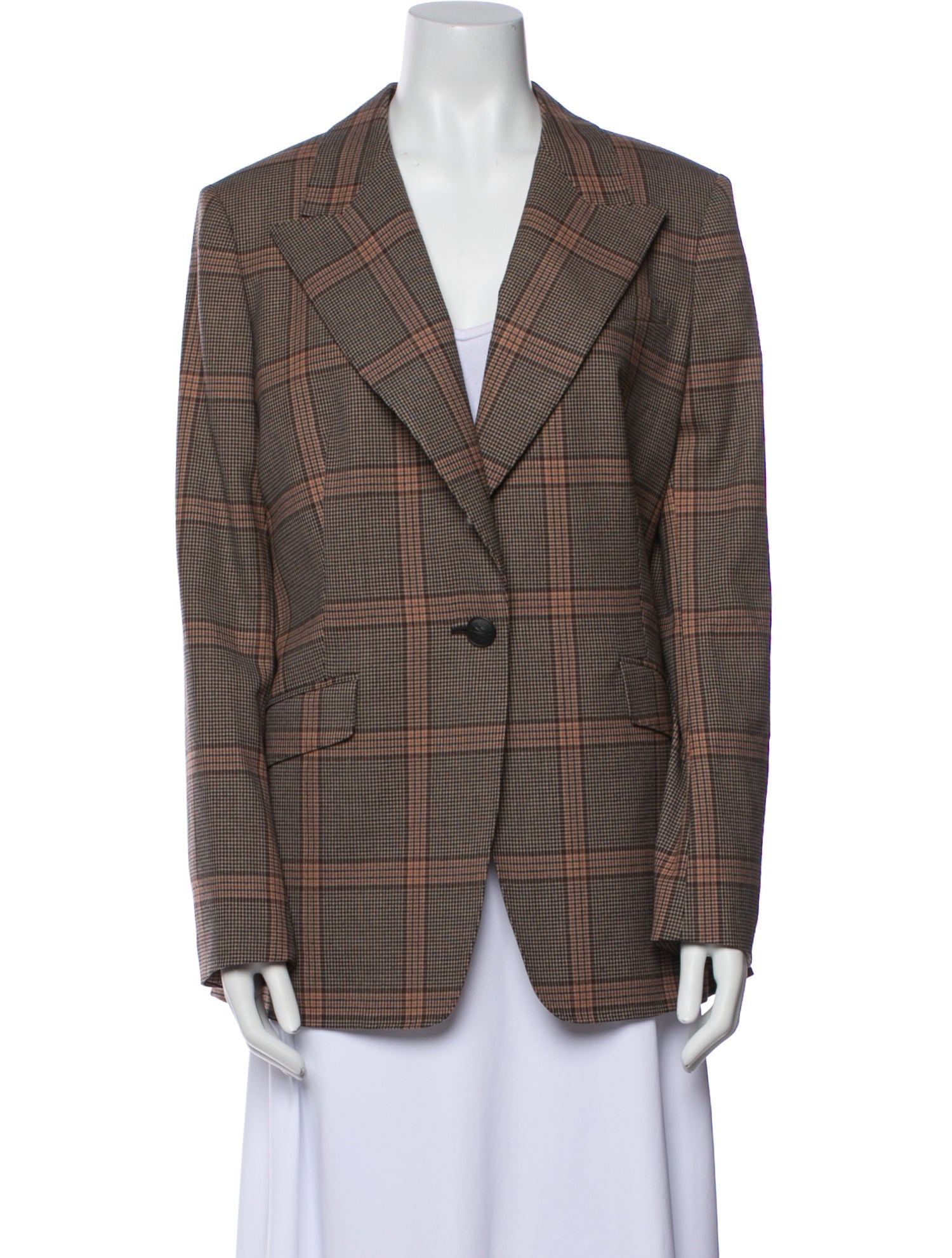 Rag & Bone Wool Plaid Print Blazer